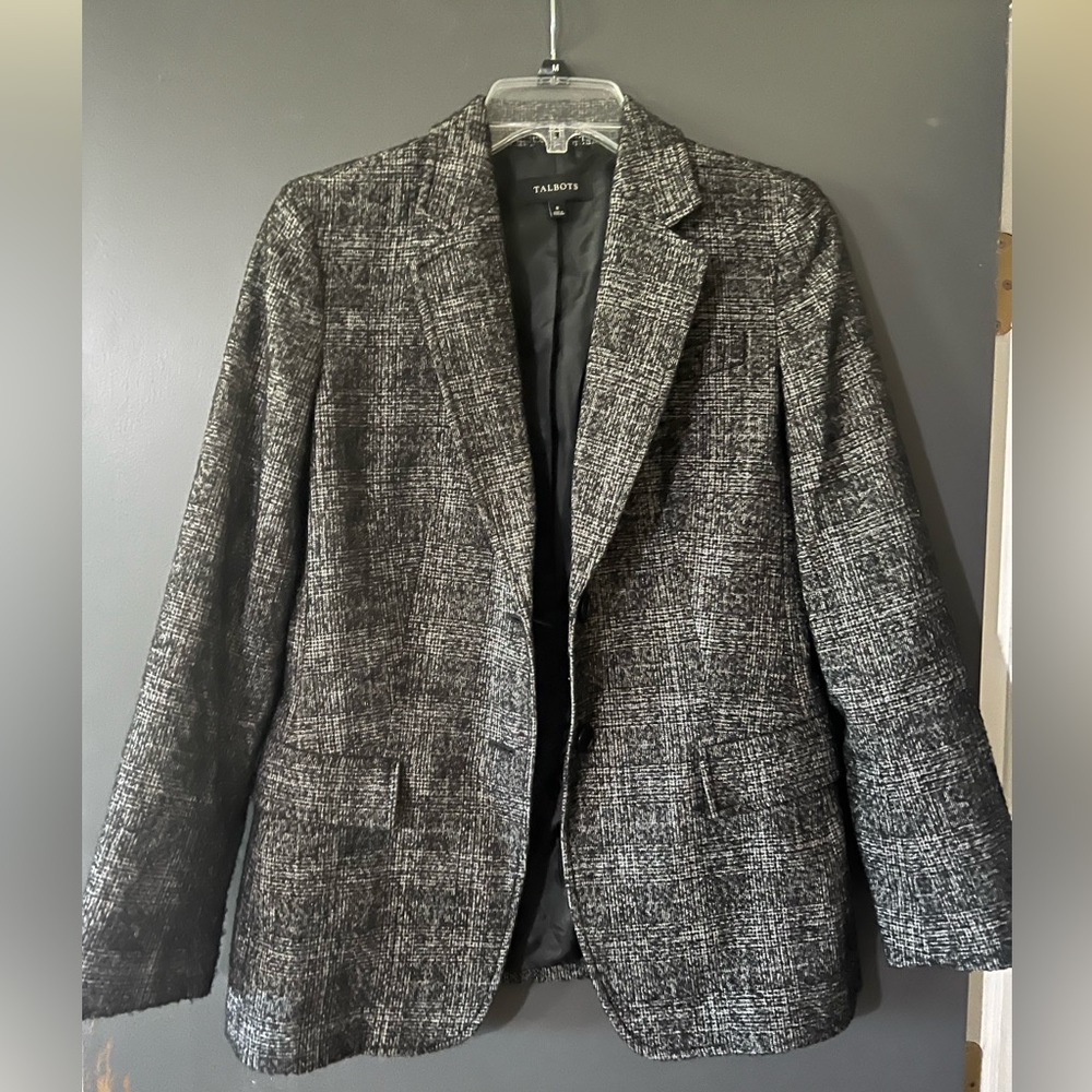 TALBOTS Suit Jacket/blazer SZ 8 black & white